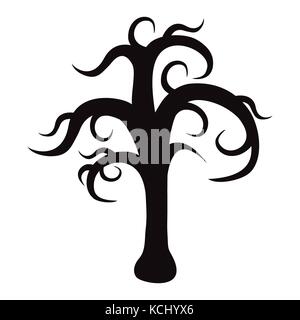 Silhouette of a tree without foliage Stock Vector