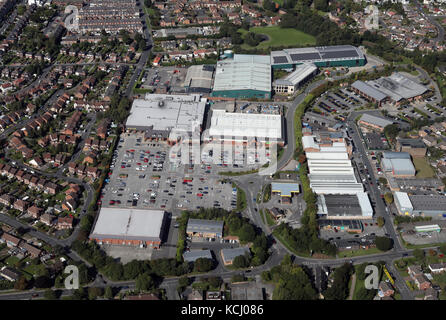 aerial view of the retail development at Hookstone Park, Harrogate, North Yorkshire Stock Photo