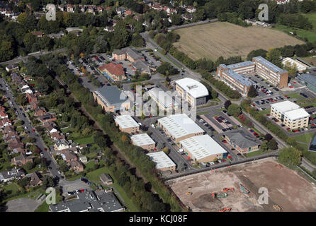 aerial view of Hornbeam Park & Harrogate College, North Yorkshire, UK Stock Photo