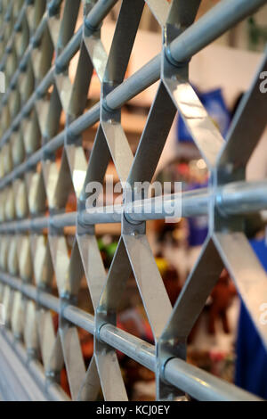 Vertical Photo of Stainless Steel Roller Shutter Door in Perspective View Stock Photo