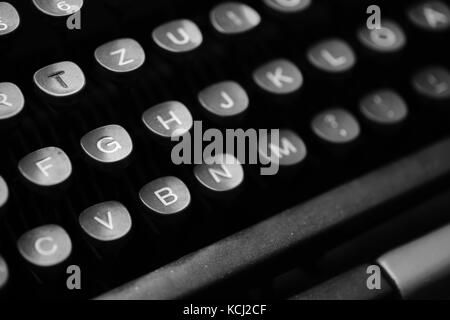 Keys with letters on an old typewriter Stock Photo