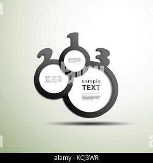 Grey Numbered Circlular Speech Bubble Concept - Illustration in Freely Editable Vector Format Stock Vector