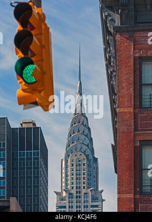 New York City, New York State, United States of America.  The Chrysler Building.  An Art Deco style skyscraper. Stock Photo