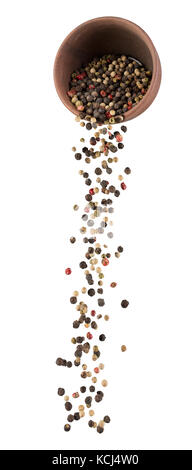falling pepper peas isolated on a white background. Stock Photo