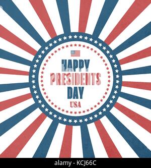 Presidents Day Card With Grunge Radiant Background Stock Vector