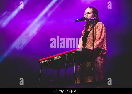 The Swedish singer, songwriter and musician Alice Boman performs a concert at the Danish music festival Trailerpark Festival 2014 in Copenhagen. Denmark, 31/07 2014. Stock Photo