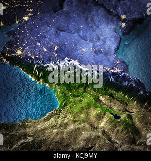 Caucasus space 3d rendering Stock Photo