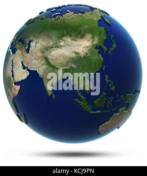 Asia World View Planet Earth Asia View Isolated Stock Photo - Alamy