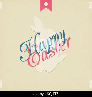 Easter Hand Drawn Egg With Text On Grunge Background Stock Vector