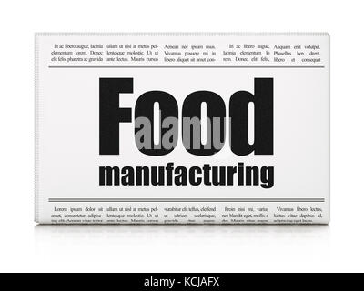 Manufacuring concept: newspaper headline Food Manufacturing Stock Photo