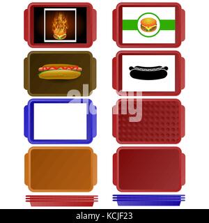 Set of Colorful Salvers Stock Vector