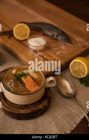 fish soup composition Stock Photo