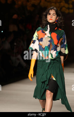 Belo Horizonte, Brazil. 4th Oct, 2017. Model during the fashion show at the 21st edition, autumn / winter 2018 of Minas Trend, at Expominas, in Belo Horizonte (MG), on Wednesday, 04. Credit: Brazil Photo Press/Alamy Live News Stock Photo