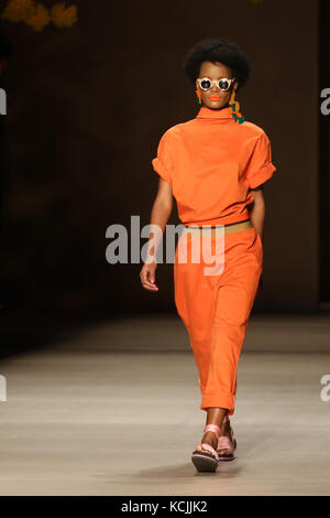 Belo Horizonte, Brazil. 4th Oct, 2017. Model during the fashion show at the 21st edition, autumn / winter 2018 of Minas Trend, at Expominas, in Belo Horizonte (MG), on Wednesday, 04. Credit: Brazil Photo Press/Alamy Live News Stock Photo