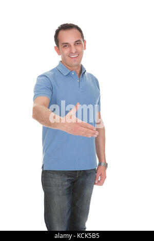 Portrait of smiling young man. Isolated on white Stock Photo