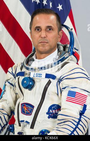 Official portrait of NASA International Space Station Expedition 53/54 Soyuz MS-06 prime crew member American astronaut Joe Acaba at the Gagarin Cosmonaut Training Center June 30, 2017 in Star City, Russia.  (photo by NASA Photo  via Planetpix) Stock Photo