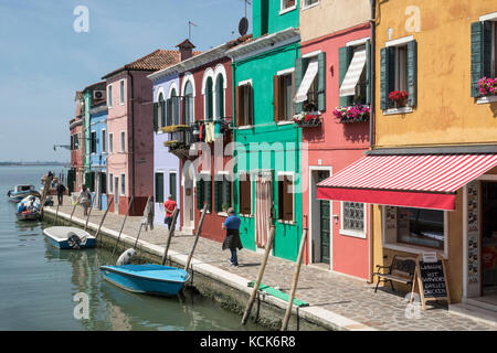 Coloufully painted homes, Burano, Italy Stock Photo