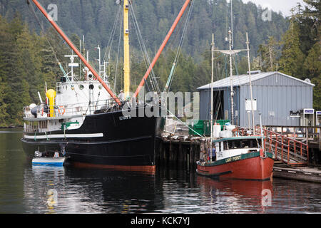 MV Uchuck III moored at Kyuquot, Vancouver Island, British Columbia ...