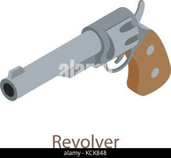 Revolver icon, isometric 3d style Stock Vector