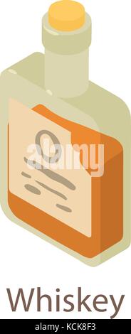 Whiskey icon, isometric 3d style Stock Vector