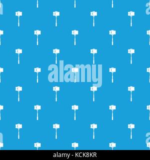 Mobile phone on a selfie stick pattern seamless blue Stock Vector