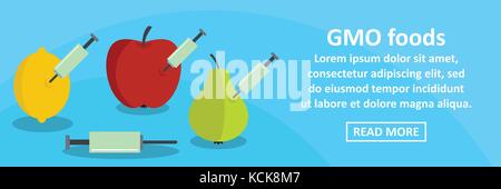 GMO foods banner horizontal concept Stock Vector