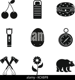 Native icons set, simple style Stock Vector