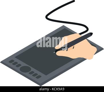Graphics tablet icon, isometric 3d style Stock Vector