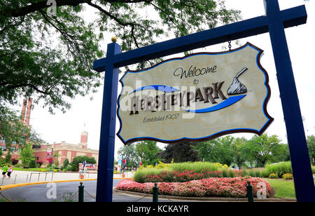 Sign of Hersheypark.Hershey,Pennsylvania,USA Stock Photo