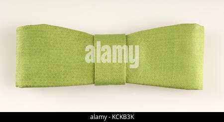green rectangular tie-bow on a white background isolated, top view Stock Photo