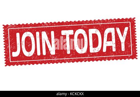 Join today grunge rubber stamp on white background, vector illustration Stock Vector