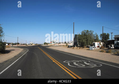 Route 66 through Daggett, San Bernardino County, California, USA Stock Photo