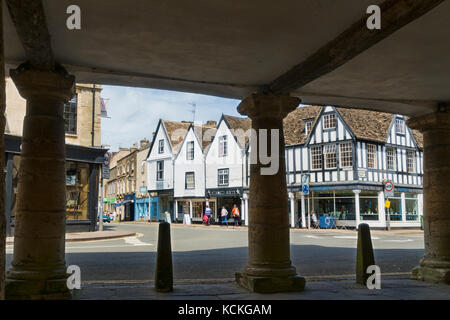 Tetbury, Market hall, ancient building in centre town, Gloucestershire; UK; England Stock Photo