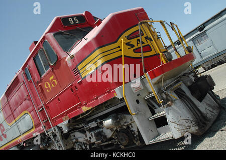 Sante Fe locomotive on display at The Western American Railroad Museum, Barstow, California, USA Stock Photo