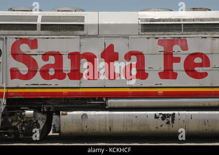 Sante Fe locomotive on display at The Western American Railroad Museum, Barstow, California, USA Stock Photo