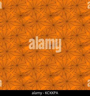 Halloween vector seamless pattern with spiderweb. Stock Vector