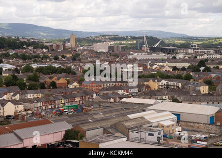 Newport Transporter Bridge  is a transporter bridge that crosses the River Usk in Newport, South East Wales. Stock Photo