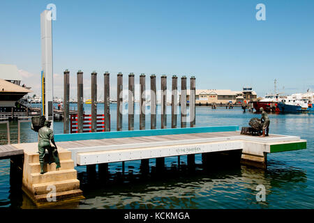 FREMANTLE, AUSTRALIA - October 26, 2016: Monument to the Fishermen in the Waterfront Stock Photo