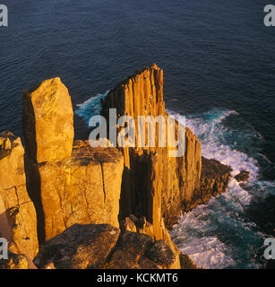 Cape Raoul, columnar dolerite, volcanic origin. Tasman Peninsula, Tasmania, Australia Stock Photo