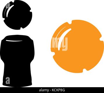 icon champagne bottle or sparkling wine and cork stopper icon. vector Stock Vector