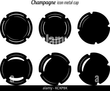 Set icons. Icon champagne bottle or sparkling wine. Vector Stock Vector