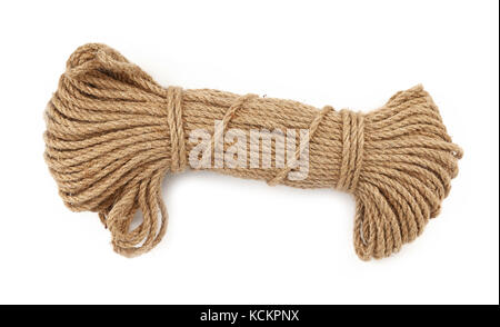 skein with a brown rope, roll with holiday wrapping paper