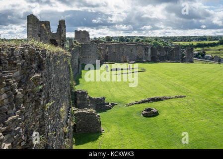 View from the castle keep at Richmond Castle, North Yorkshire, England. Stock Photo