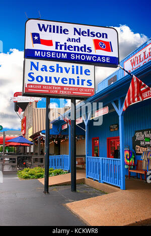 Outside the Willie Nelson and Friends Museum and souvenir store in Nashville, TN, USA Stock Photo