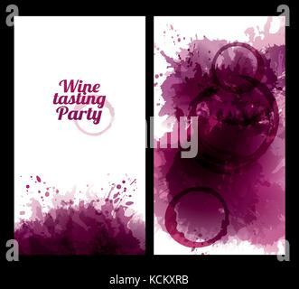 Banners with background wine stains	 Stock Vector