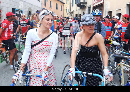 Granfondo Eroica bicycle race Gaiole In Chianti Tuscany, Italy Stock Photo