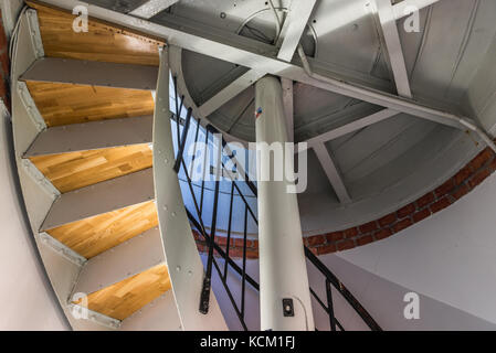 Inside the lighthouse in Ustka town, Pomeranian Voivodeship of Poland Stock Photo