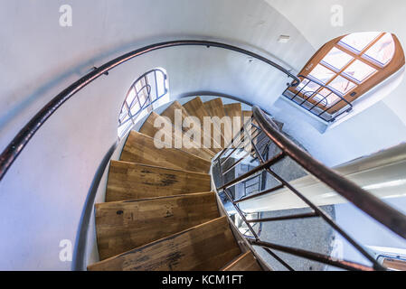 Inside the lighthouse in Ustka town, Pomeranian Voivodeship of Poland Stock Photo