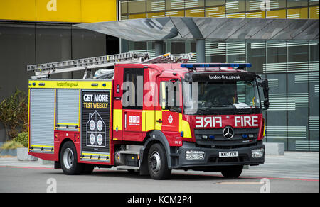 London Fire Brigade Mercedes Fire Engine Stock Photo