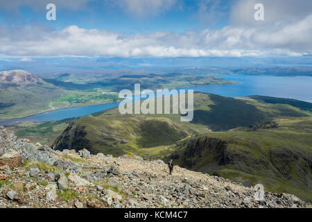 Loch Slapin from the east ridge of Bla Bheinn, Isle of Skye, Scotland, UK. Stock Photo